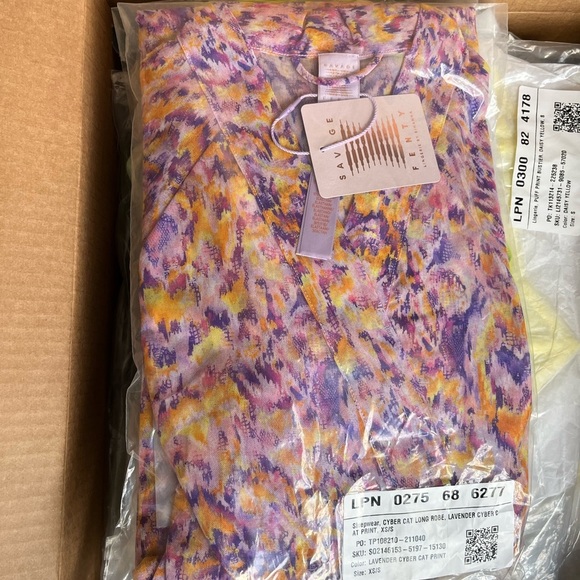 Savage X Fenty Multicolor Cyber Cat Print Cyber Cat Long Robe - Picture 12 of 13